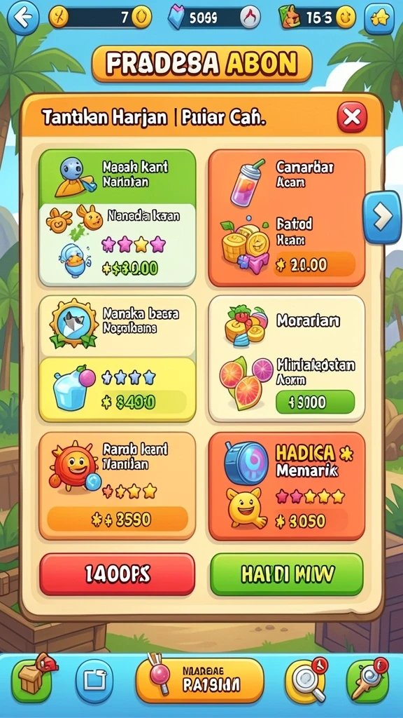Misi harian yang menantang dan seru.