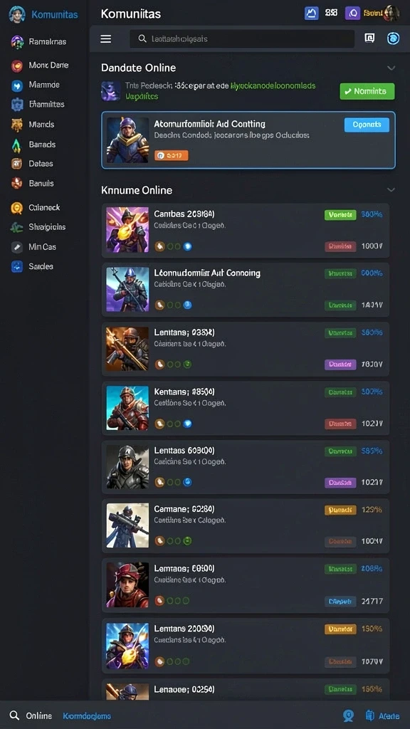 Tampilan antarmuka game yang menawan dan mudah dipahami.