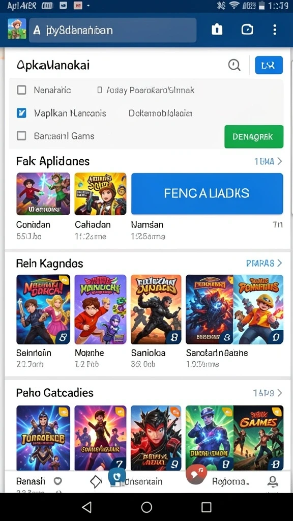 Pemandangan level yang indah dan menantang.