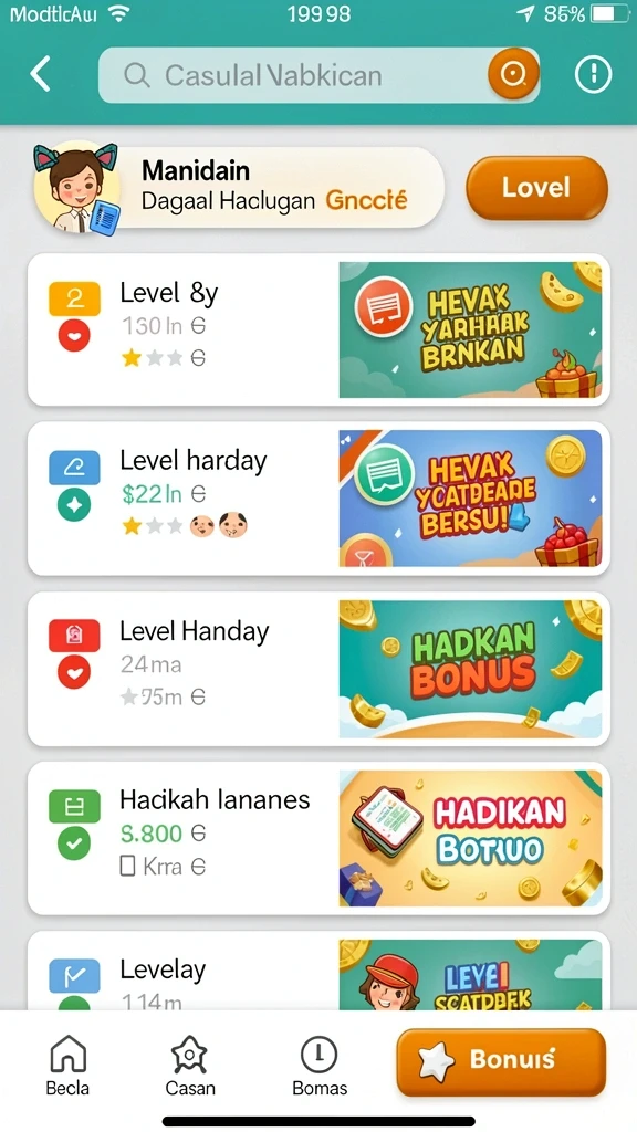 Fitur turnamen mingguan yang penuh keseruan.