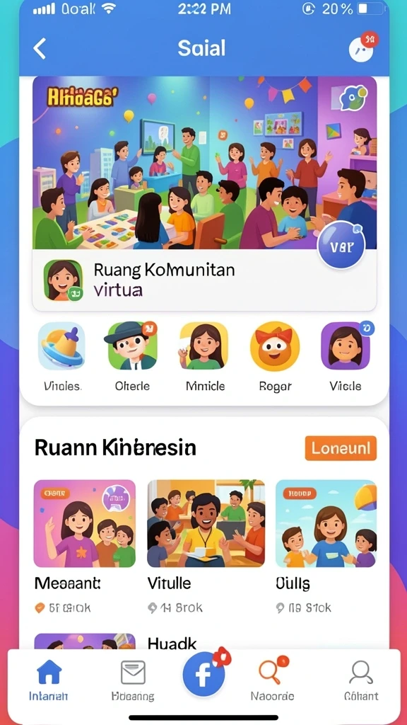 Fitur komunitas untuk berbagi tips dan strategi permainan.